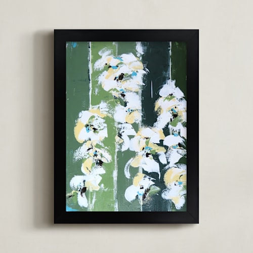 This is a emerald green art by Mary Baude called white poppies