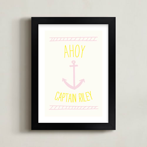 This is a pink lemonade personalized art for kids by Shari Margolin called ahoy matey