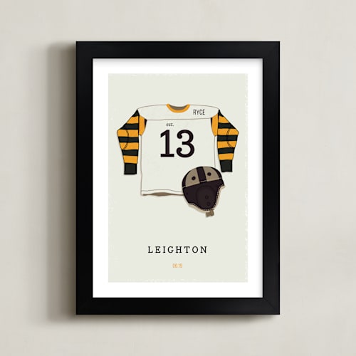 This is a mustard personalized art for kids by Tyler Tea called american football