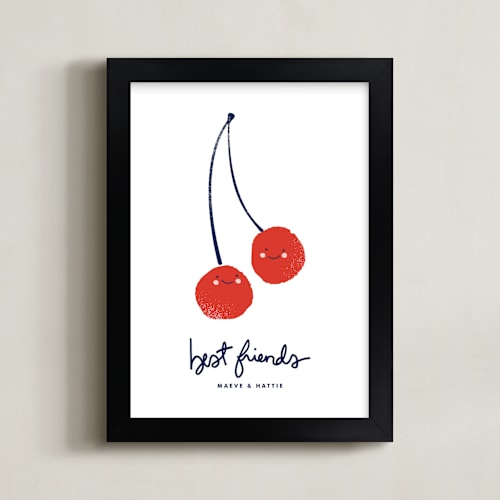 This is a cherry red personalized art for kids by Oscar and Emma - Karly Depew called best friends