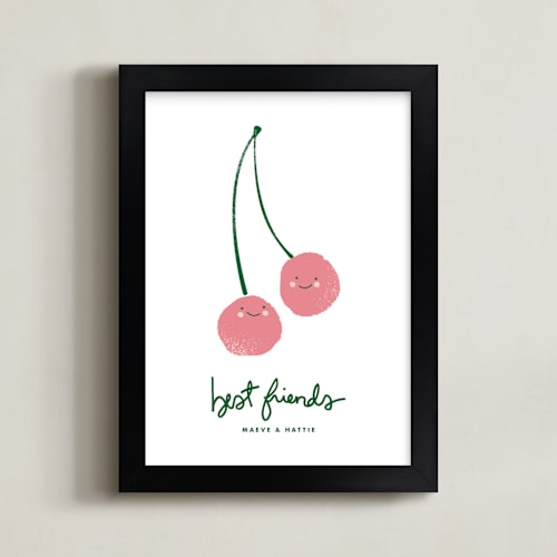 This is a bubblegum pink personalized art for kids by Oscar and Emma - Karly Depew called best friends