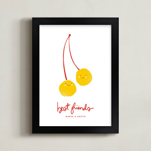 This is a rainier yellow personalized art for kids by Oscar and Emma - Karly Depew called best friends