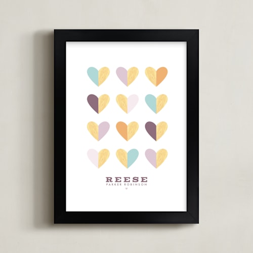 This is a lilac personalized art for kids by Keen Peachy called engrained in our hearts