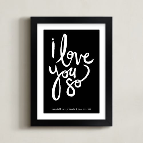 This is a ink personalized art for kids by Kelly Ventura called i love you so