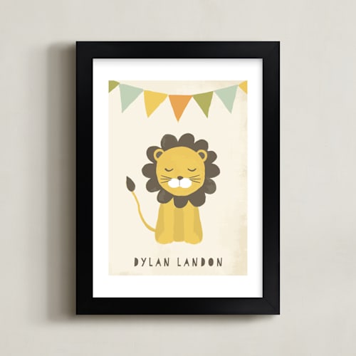 This is a eggshell personalized art for kids by Haley McCoy called sleepy lion