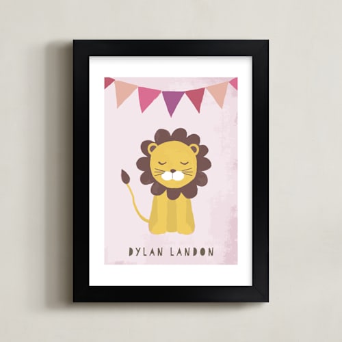 This is a lavender personalized art for kids by Haley McCoy called sleepy lion