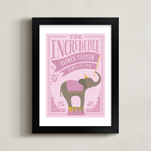 This is a grape personalized art for kids by Karidy Walker called circus elephant