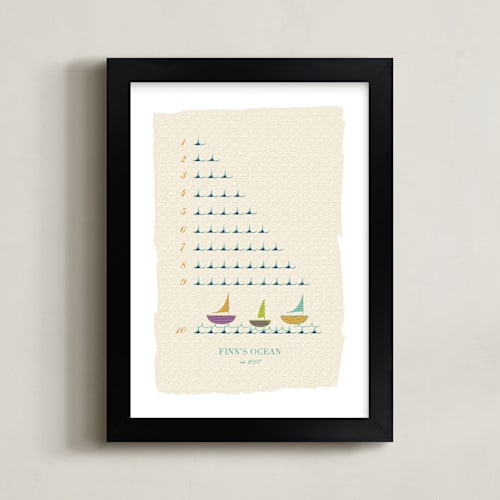 This is a mint nursery wall art by Michelle Enderton called the counting ocean