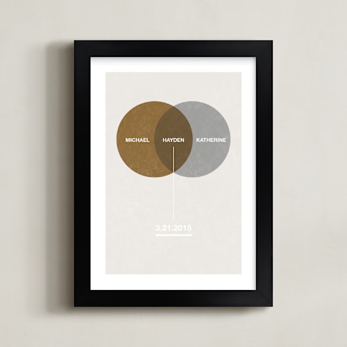 This is a metallic nursery wall art by Shari Margolin called baby venn diagram