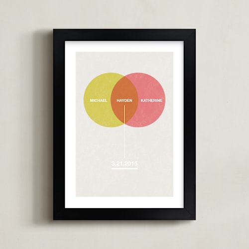 This is a pink lemonade nursery wall art by Shari Margolin called baby venn diagram
