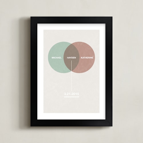 This is a mint rose nursery wall art by Shari Margolin called baby venn diagram