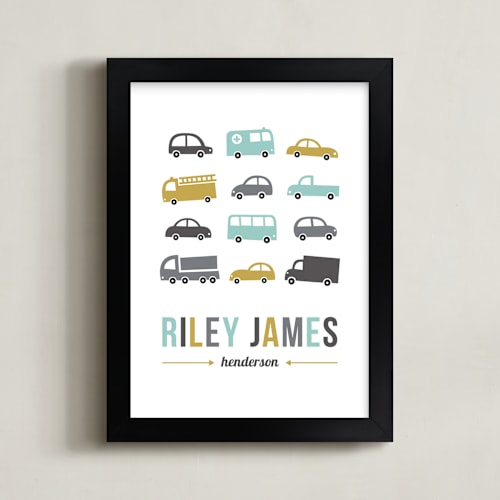 This is a gold nursery wall art by Susan Asbill called beep beep