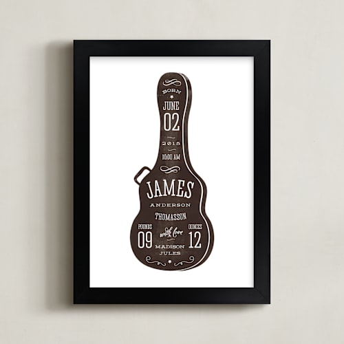 This is a chocolate nursery wall art by Heather Francisco called gig info guitar case
