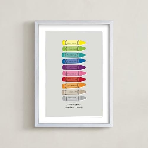 This is a cloud nursery wall art by Ann Gardner called color your world