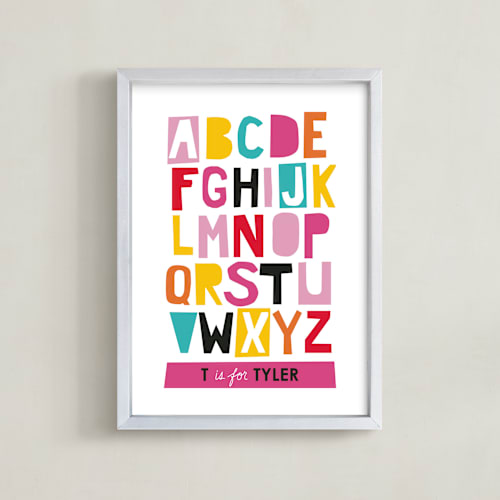 This is a strawberry nursery wall art by Ampersand Design Studio called paper cut abcs