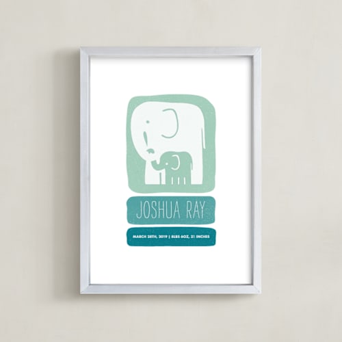 This is a sea nursery wall art by Snow and Ivy called little elephant