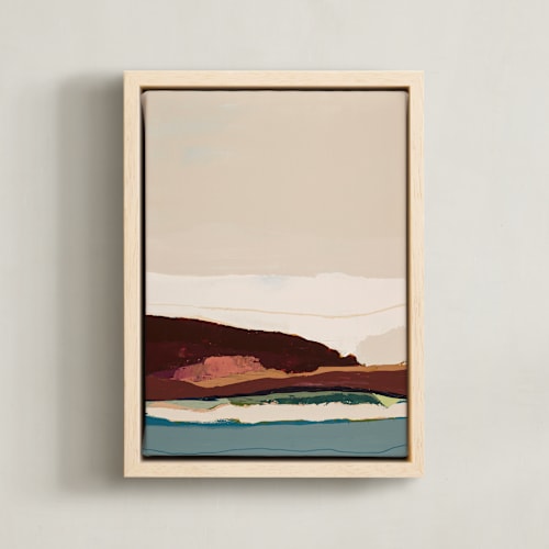 This is a burgundy art by Caryn Owen called burgundy seascape diptych 1