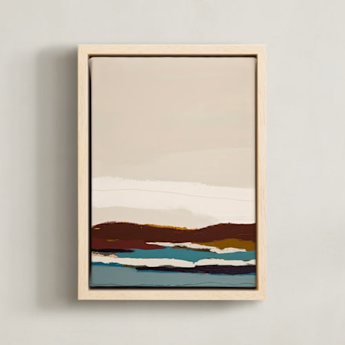This is a burgundy art by Caryn Owen called burgundy seascape diptych 2