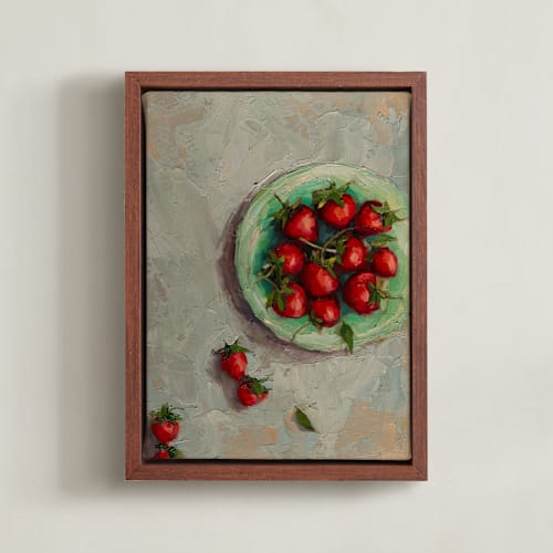 This is a crimson art by Wendy Keller called strawberries on a plate