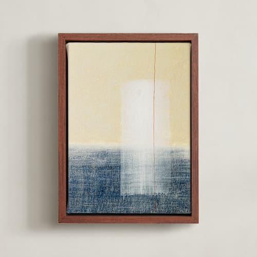 This is a pastel yellow art by Tania Medeiros called lumen