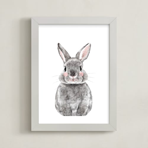 This is a pebble art by Cass Loh called baby animal rabbit