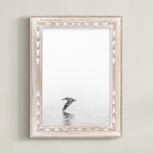 This is a medium grey art by Mary Ann Glynn-Tusa called pelican on lake