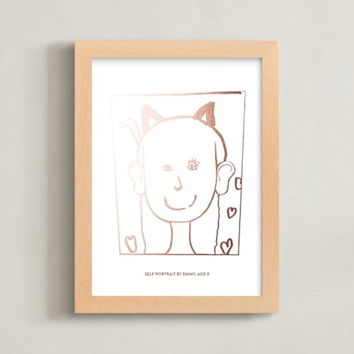 This is a rose gold photos to art by Minted Custom called your drawing as foil art print