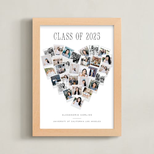 This is a white photo art by Minted called heart snapshot for grads: framed photo