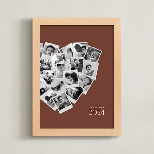 This is a rustique photo art by Minted called modern heart snapshot mix® warm tones