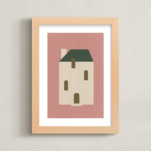 This is a dusty rose kids wall art by Ani Somi called maisonette