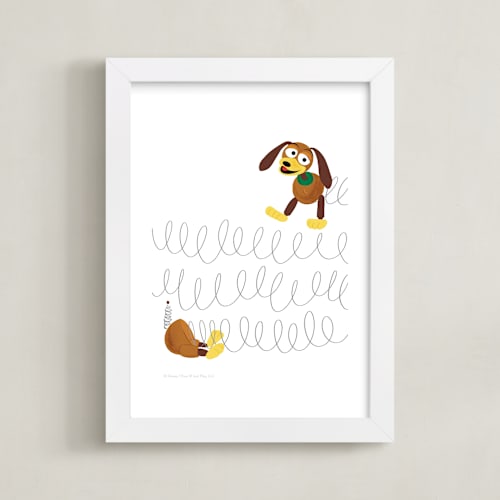 This is a bark disney art by Jackie Crawford called slinky dog saves the day