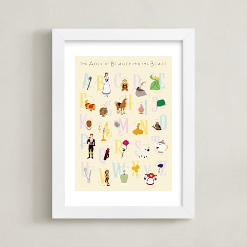 This is a candlewax disney art by Christie Kelly called the abcs of disney's beauty and the beast