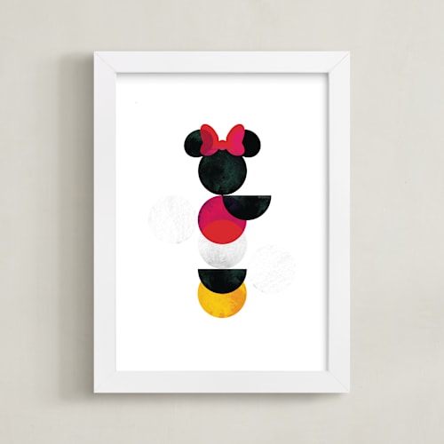 This is a coal disney art by Anna Joseph called disney minimalist minnie mouse
