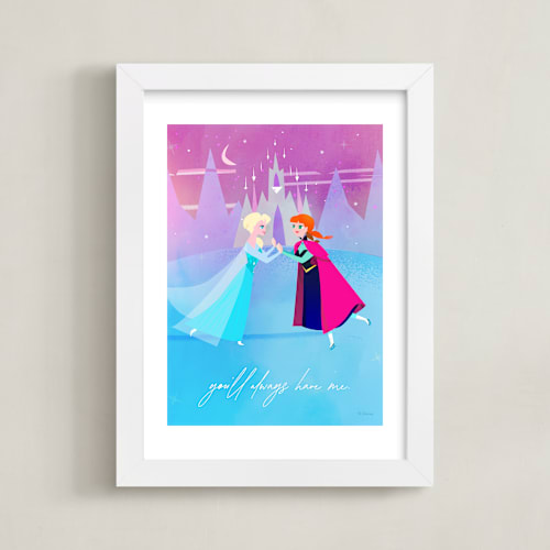 This is a ice disney art by Lori Wemple called elsa and anna from disney's frozen