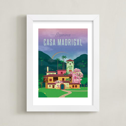 This is a tropical disney art by Erica Krystek called discover disney's casa madrigal