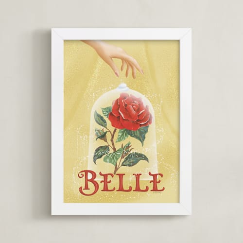 This is a golden disney art by Leah Bisch called disney's belle rose