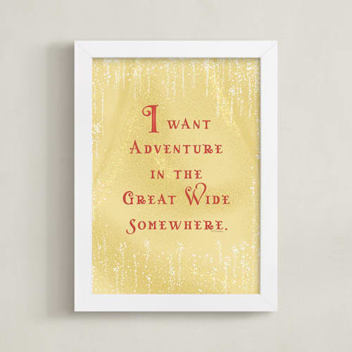 This is a golden disney art by Leah Bisch called disney's belle adventure quote