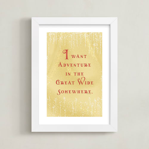 This is a golden disney art by Leah Bisch called disney's belle adventure quote