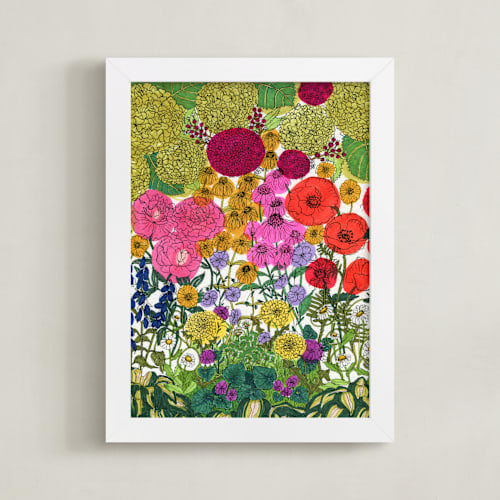 This is a garden green art by Janie Allen called flower hour
