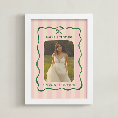 This is a raspberry matcha photo art by Vera Lim called whimsical stripes: portrait framed photo