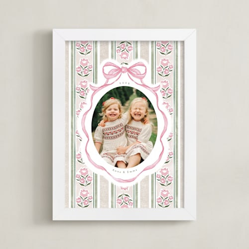 This is a peony photo art by Jackie Crawford called holiday ribbon: portrait framed photo