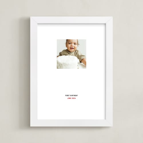 This is a white photo art by Minted called stamped snap: framed photo