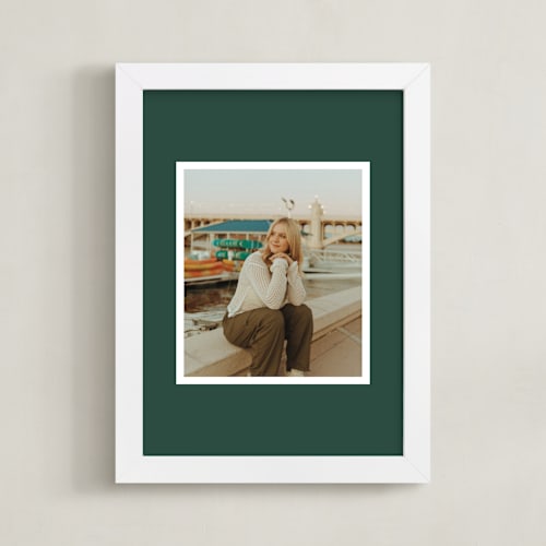 This is a green photo art by Minted called color border: portrait framed photo