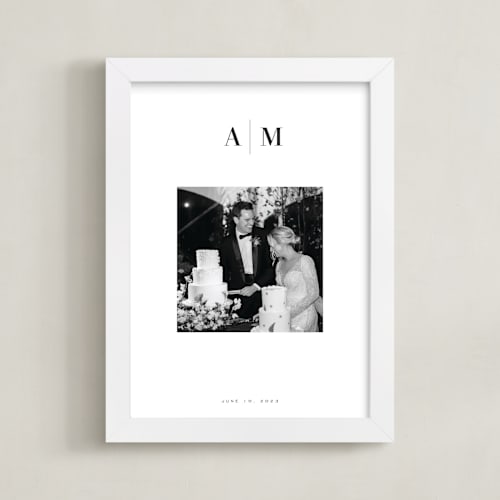 This is a white photo art by Minted called monogram: square framed photo 