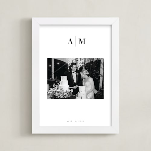 This is a white photo art by Minted called monogram: landscape framed photo 
