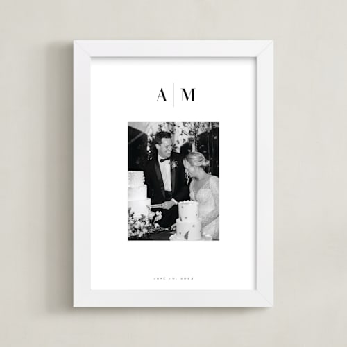This is a white photo art by Minted called monogram: portrait framed photo 
