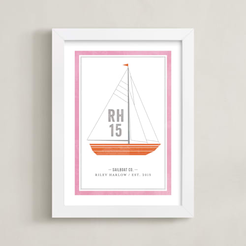This is a mandarin personalized art for kids by cambria called sailboat co.