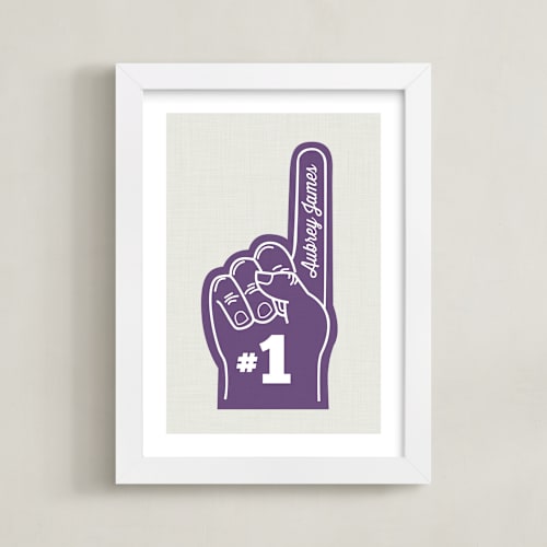 This is a grape personalized art for kids by Itsy Belle Studio called number one