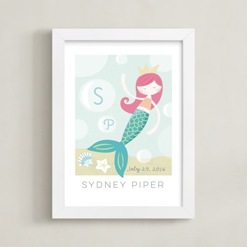 This is a bubblegum personalized art for kids by peetie design called sirens song