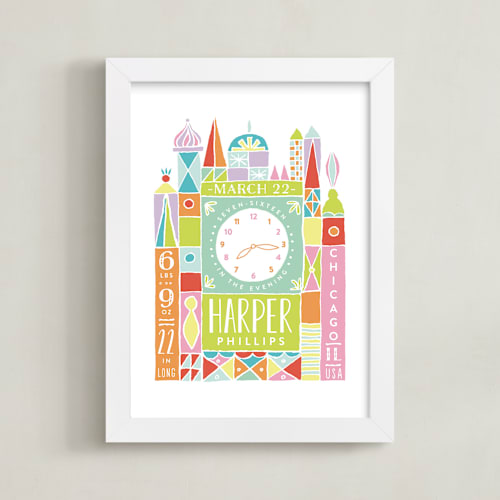 This is a pastels personalized art for kids by Shiny Penny Studio called welcome to the world
